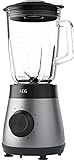 AEG TB4-1-6ST Standmixer / 5 Geschwindigkeitsstufen / Pulsfunktion / Ice-Crush / Wirbeleffekt / Drehregler / 4-Klingen Edelstahlmesser / 1,5 l Glas-Krug / spülmaschinenfest / silber/schwarz