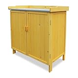 Habau 3106 Gartentisch mit Unterschrank, 98 x 48 x 95 cm, Natur