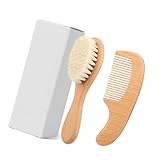 Haarbürsten Set für Kleinkinder aus natürlichem Buchenholz mit weicher Wolle für sanfte Kopfhautpflege und Badereinigung