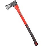 WALTER Spaltaxt 2000 g 80 cm - Für beeindruckende Schärfe & Haltbarkeit - Kohlenstoffstahl - Hohlgeschmiedeter Spreizkeil - Effizienter Holzspalter