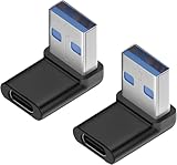 LOLANIUT 2pcs USB C auf USB 3.0 Adapter 2er Set, OTG Adapter mit 90-Grad Rechtwinkliger Winkelstecker, USB C Adapter für schnelle Datenübertragung, Plug & Play, kompatibel mit MacBook, PC Und Mehr