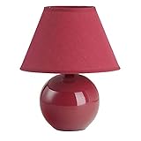 Brilliant Primo Tischleuchte mit Stoffschirm - Tischlampe für das Wohnzimmer in rot - ideal als Nachttischlampe für das Schlafzimmer - mit E14-Fassung und Schalter - für LED-Leuchtmittel geeignet