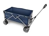 Kinderkraft ROLLER Bollerwagen faltbar, Strandwagen bis zu 130 kg tragen, Blau