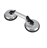 YXINAER Saugnapf aus Aluminiumlegierung, Einzel-/Doppel-Vakuumheber, Autoreparaturwerkzeug, Glasfliesensauger, Fliesensaugerheber Saugheber Fliesen(Double Metals)