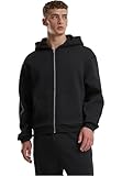 Urban Classics Herren Kapuzenpullover Fluffy Zip Hoody, Flauschiger Kapuzenpullover mit Reißverschluss, Zip Hoodie für Männer, Oversize Fit