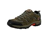 Wildora® Herren Wanderschuhe atmungsaktive Trekkingschuhe rutschfeste Outdoor Schuhe (Grün-Orange,43)