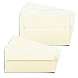 50x Briefumschläge DIN Lang in Beige (Creme) mit Haftklebung - 11 x 22 cm - 100 g/m² - Briefkuvert ideal für Briefe und Einladungen