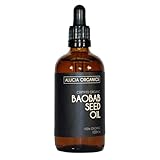 Alucia Organics Baobab Öl aus kontrolliert biologischem Anbau – rein, natürlich, kaltgepresst, zertifiziert biologisch, vegan, tierversuchsfrei, für Haut, Gesicht, Körper, Haare, Massage (100ml)