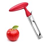 Apfelentkerner,Apfelausstecher,Entkerner Apfel,Edelstahl Apfelausstecher,Apfelentkerner mit einem roten Griff,Apfelentkerner mit einer gezackten Edelstahlklinge,für Äpfel Birnen und anderes Obst