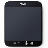 Vitafit 15kg Digitale Küchenwaage, Multifunktions-Lebensmittelwaage, Digitalwaage Briefwaage mit LED-Display, Gehärtetes Glas Gewicht Gramm 1 g Richtigkeit,Schwarz