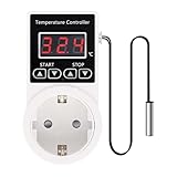WATTSBVD Stecker Thermostat Steckdose Digital Temperatur Controller Steckdose Mit Sensor Sonde-20~120 ℃ Heizung Kühlung Schalter