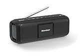 Karcher DAB Go tragbarer Bluetooth Lautsprecher & Digitalradio DAB+ / UKW Radio mit 2, 4' Farbdisplay/Wecker / 5 Watt Stereo-Sound/USB-C/Akku, Schwarz