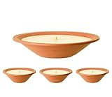 Flammschalen für draußen 4 Stück - Outdoor-Kerzen Terracotta - Perfekt für deinen Garten - Feuerschalen im 4er Set - 13h Brenndauer - 23x7 cm