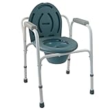 Mobiclinic®, Toilettenstuhl, Mit deckel, Herausnehmbarer eimer, Verstellbar in 5 höhen, Modell arroyo, Rutschfeste fußkappen, Armlehnen, Trägt bis zu 100 kg, Stuhl toilette, Stahl