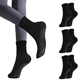 AOOWU 4 Paar Rutschfeste Socken Damen, 35-42 Anti-Rutsch-Socken Yoga Socken, Pilates-Socken Sportsocken Stoppersocken Damen Yoga-Socken für Damen und Mädchen Zuhause Reha Dance Workout