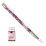 Tixiyu Glasstift, Langlebig, Schön, Tragbar, Eleganter Stil, Tintenschrift, Dekoratives Kalligraphie-Set für Zuhause und Schule (Glasspitze rosa)