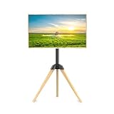 Afaloona Holzstaffelei für 32-65 Zoll LCD LED OLED TV, 25° schwenkbares Stativ Tragbarer Höhenverstellbarer Ständer für Arbeitszimmer, Büro, Schlafzimmer, Wohnzimmer, VESA 600x400