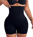 Mieder für Damen, Bauchkontrolle, Bauchkontrolle, Shapewear für Frauen, Bodyshaper für Frauen, hohe Taille, Shapewear Shorts, Schwarz, XXX-Large