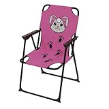 Kinder Outdoor Campingstuhl Klappstuhl Campingstuhl Outdoor Camping klappbar Hase max 100Kg Stahl pulverbeschichtet Pink
