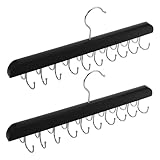 DEARMAMY 2 Stück rutschfeste Holzkleiderbügel mit Haken Platzsparender Schrankorganizer für Jeans BHS Tank Tops und Unterwäsche Faltbar Vielseitig Einsetzbar für Ordentliche