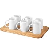 KONZEPT Kaffeebecher Set 6er – 350 ml Porzellantassen zum Bemalen, perfekt für kreative DIY-Ideen & persönliche Geschenke – weiße Keramiktassen