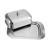 GARVALON Edelstahl Butterdose Butterbehälter Multifunktional Frischhaltend Küchenaufbewahrung Buttertablett Butterdose Kühlschranktür Butteraufbewahrung