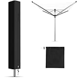 KHAMAL Wäschespinne Abdeckung – 420D Oxford-Gewebe, wasserdichte Wäscheleinenabdeckung mit Reißverschlüssen und Kordelzug für Wäschespinne