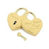 Gravur-Max Liebesschloss Gold mit hochwertiger Gravur Jetzt personalisieren mit Wunschnamen das Herzschloss ist wählbar in 4 ver. Farben für z.B. verliebte zum Valentinstag