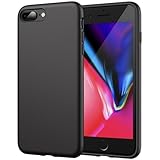 JETech Silikon Hülle für iPhone 7 Plus, iPhone 8 Plus, 5,5-Zoll, seidigem Ganzkörper Handyhülle, mit weichem Mikrofaser-Innenfutter stoßfestes Abdeckung (Schwarz)