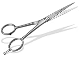 Haarschere aus Solingen Friseurschere mit Scharfem Schnitt und Einseitiger Mikroverzahnung Made in Germany Haarschneideschere aus Rostfreiem Edelstahl für einen perfekten Haarschnitt (15,24 cm)