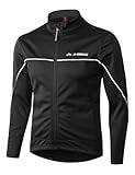 INBIKE Fahrradjacke Herren Winter Radjacke Laufjacke Thermo Winddicht Wasserabweisend Atmungsaktiv Reflektierend für Radfahren Joggen Laufen Schwarz XL