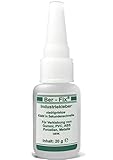 Ber-Fix Industriekleber Extra Stark Kunststoff 20g - Vielseitiger Sekundenkleber für Metall, Kunststoff, Holz, Keramik - Wasserdicht, Hitzebeständig, Transparent Mit Innovativem Verschlusssystem