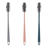 Langgriff Flaschenbürste Silikon,3 Stück 32cm Tassenbürste, Reinigungsbürste für Küchengeräte, Spülbürste Bürste Glasbürste Bottle Brush,für Flaschen, Isolierkannen, Vasen und Glaswaren