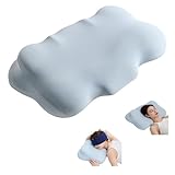 Zervikales Nackenkissen, ergonomisches Kissen aus Memory-Schaum, verstellbares Nackenstützkissen mit atmungsaktivem Kissenbezug für Seiten-, Rücken-, Bauchschläfer (Blau)