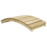 vidaXL Kiefernholz Imprägniert Gartenbrücke Rustikal Holzbrücke Teichbrücke Brücke Holzsteg Zierbrücke Hinterhof-Brücke Deko 170x74cm