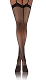 sesto senso Strapsstrümpfe 20 Den Strumpfhose mit Strumpfhalter Strapse Strümpfe zum Anstrapsen 3/4 M-L Schwarz