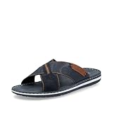 Rieker Herren Pantoletten 21098, Männer Slipper,Schlupfschuhe,schluepfschuhe,Slides,Slip-ons,Backless Slipper,Mules,blau (14),40 EU / 6.5 UK