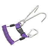 BlissfulAbode Doppelendiger Riffhaken aus Edelstahl mit gefedertem Sicherheitsband für Taucher, Schnellverschluss-Schnalle und O-Ring zur Zubehörintegration, 14 x 7 x 6 cm, Lila