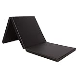 CCLIFE 180x60x5cm Klappbare Weichbodenmatte Turnmatte für Zuhause Fitnessmatte Gymnastikmatte Rutschfeste Sportmatte Spielmatte, Farbe:Schwarz