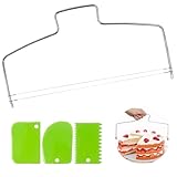 WEFINEST 4 Stück Tortenschneider, Edelstahl Tortenbodenschneider, Höhenverstellbar Tortenteiler Mit Tortensäge, Backzubehör Für Torten Mit Cremeschaber Zum Schichten Kuchen Broten (32 cm)