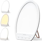 Comfytemp Tageslichtlampe UV-Frei Therapielicht, 10.000 Lux Sonnenlicht lampe, 3 Farbtemperaturen, 4 Helligkeitsstufen und Timer, Tageslichtwecker,Vollspektrumlicht, Verbessert Schlaf