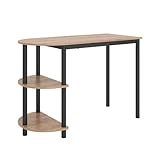 Vicco Küchentisch Freetown, Goldkraft Eiche/Schwarz, 110 x 50 cm mit offene Ablagen