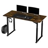 ULTRADESK Uplift Computertisch Gaming Tisch Schreibtisch + Stahlkonstruktion - Platz für DREI Monitore - Elektrische Höheneinstellung - Beinfreiheit und Mehr - Inklusive Zubehör - 160 x 75 cm - Braun