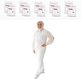 10x ARNOMED® Schutzanzug Einweg L, Einwegoverall, Einweganzug, Einweg Maleranzug & Lackieranzug, Staubschutzanzug, Maleroverall & Asbest Glaswolle Schutzanzug, Einmalanzug Weiß