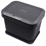 YourCasa Biomülleimer Küche 5L - Deckel mit Knopfdruck-Mechanismus- Komposteimer für alltäglichen Biomüll Behälter - Geruchsdicht - Bio Mülleimer Klein Komposter Bioeimer küchenkomposter (Anthrazit)