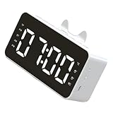 Gatuida LED Digital Wecker mit Lautsprecher und Radio Spiegel Oberfläche Dimmbares Display Batteriebetrieben Robust und Stilvoll für Schlafzimmer und Reise