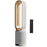 Flügelloser Ventilator, Geräuscharmer, blattloser Ventilator, Standventilator, 90° oszillierender Kühlventilator, 8 Geschwindigkeiten, 1200 W Heizlüfter, 3 Heizstufen, 120-Minuten-Turmventilator