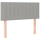 vidaXL Kopfteil, Bettkopfteil mit Holzbeinen, Höhenverstellbar Polsterkopfteil für Bett, Betthaupt Bettzubehör Schlafzimmer, Hellgrau 90x5x78/88cm Stoff