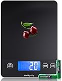 Digitale Küchenwaage, Elektronik Küchenwaage, 15 kg Hochpräzise 1g/0.1oz Lebensmittelwaage, Professionell mit harter Funktion, Batterien enthalten/food treppe