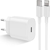 iPhone Ladegerät mit Ladekabel Schnellladekabel Original 2M, USB C Schnellladegerät Type C Ladestecker Netzteil mit 6ft Lightning Kabel für iPhone 14/13/12/11/iPad/XS/SE/Pro Max/Mini